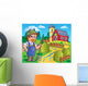 Country Scene with Red Wall Decal Design 6