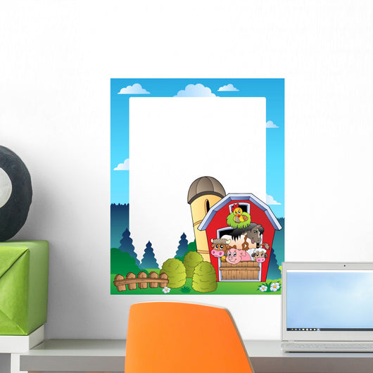 Country Frame with Red Wall Decal Design 2
