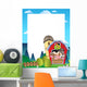 Country Frame with Red Wall Decal Design 2