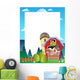 Country Frame with Red Wall Decal Design 2