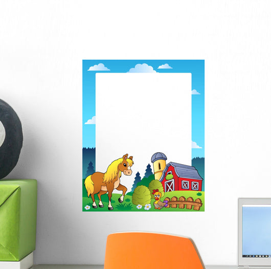 Country Frame with Red Wall Decal Design 1
