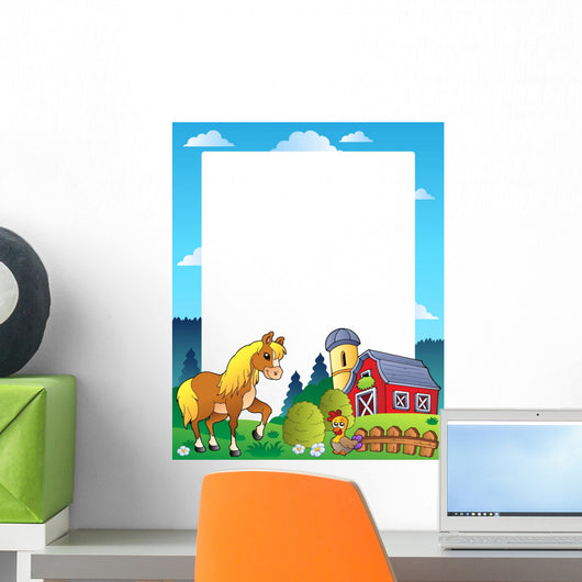 Country Frame with Red Wall Decal Design 1