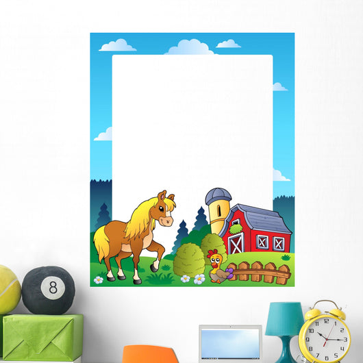 Country Frame with Red Wall Decal Design 1
