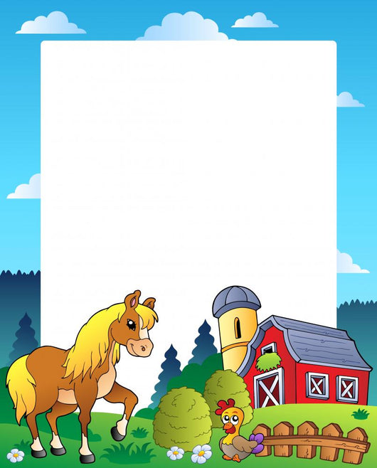 Country Frame with Red Wall Decal Design 1