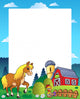 Country Frame with Red Wall Decal Design 1