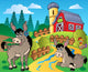 Country Scene with Red Wall Decal Design 5