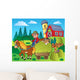 Country Scene with Red Wall Decal Design 4