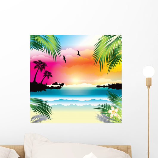 Tropical Sunset Wall Decal