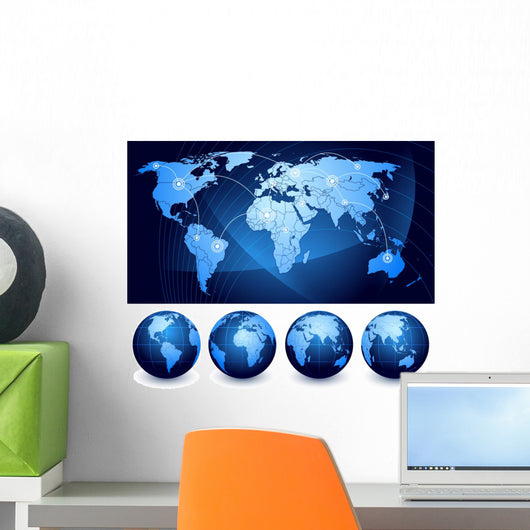 World Map and Globes Wall Stickers Wall Decal