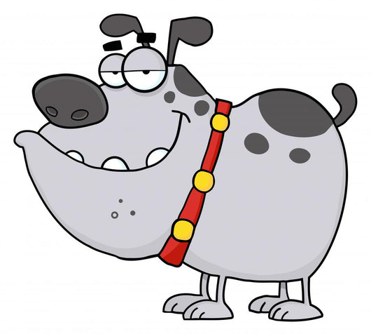 Gray Dog Cartoon Character Wall Decal