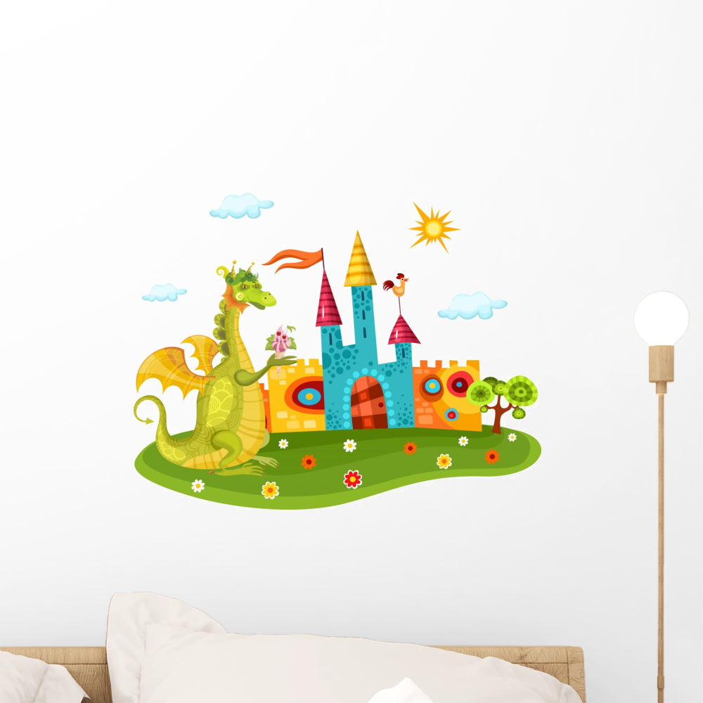 Castle Dragon Wall Decal - WallMonkeys.com – Wallmonkeys