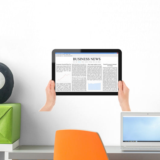 Reading News Tablet PC Wall Decal