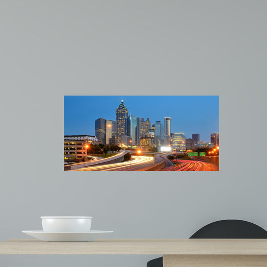Downtown Atlanta Skyline Wall Decal Panoramic Wall Decal