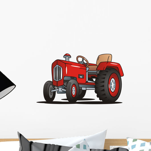 Red Tractor Wall Decal