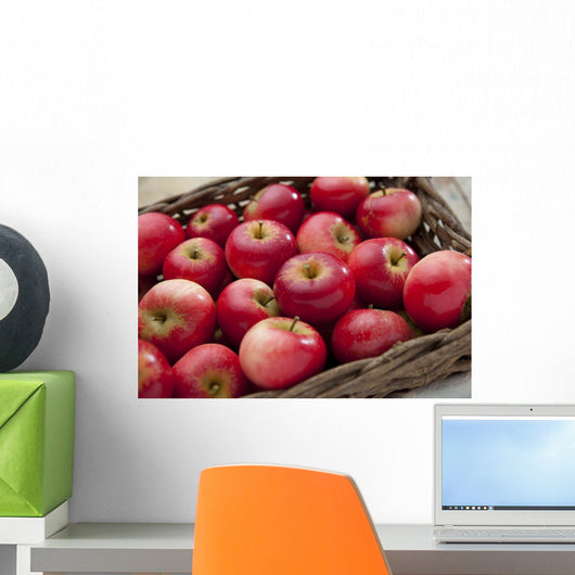 Loose Red Apples Wicker Wall Decal