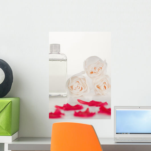 Pink Petals with Glass Wall Decal
