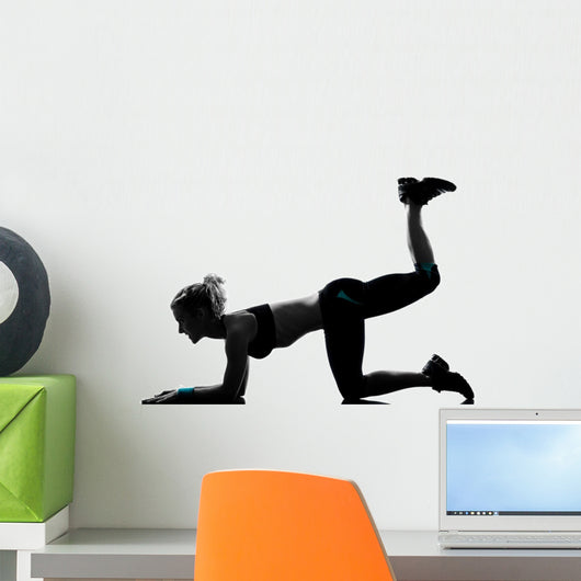 Woman Workout Fitness Posture Wall Decal Design 4