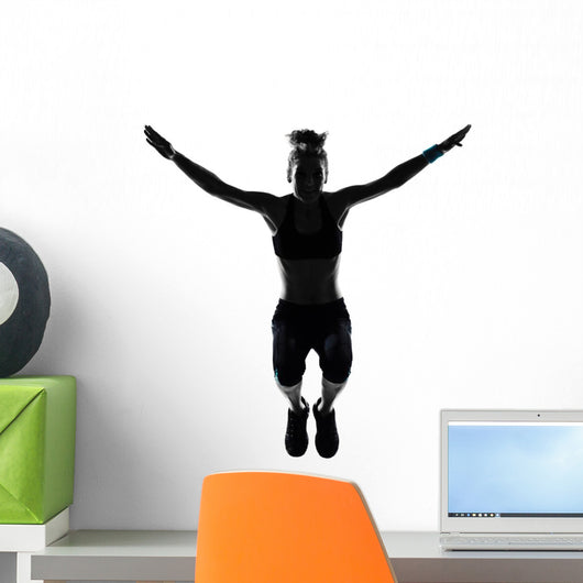 Woman Workout Fitness Posture Wall Decal Design 2
