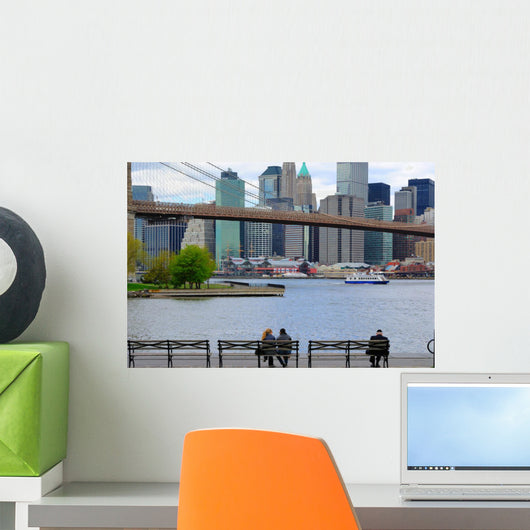 New York City Skyline and River Wall Decal