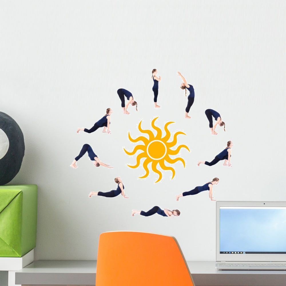 Steps Yoga Surya Namaskar Wall Decal - WallMonkeys.com – Wallmonkeys
