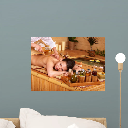 Woman Getting Massage Bamboo Wall Decal