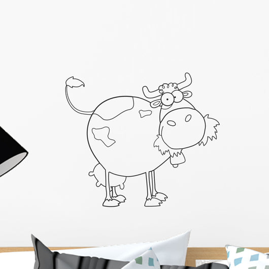Outlined Farm Dairy Cow Wall Decal