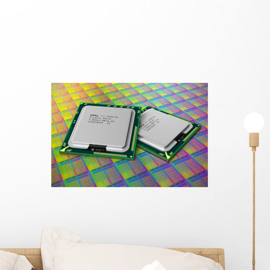 Modern CPUs Silicon Wafer Wall Decal