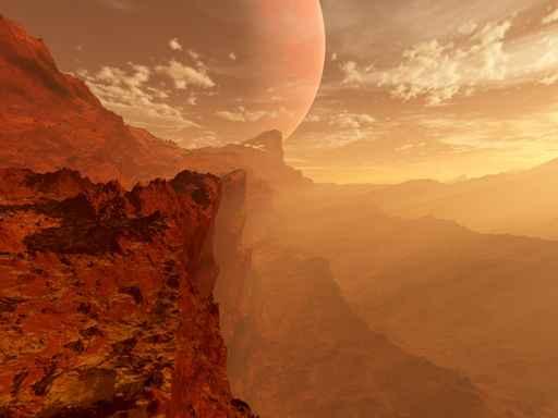 Red Planet Landscape Wall Decal