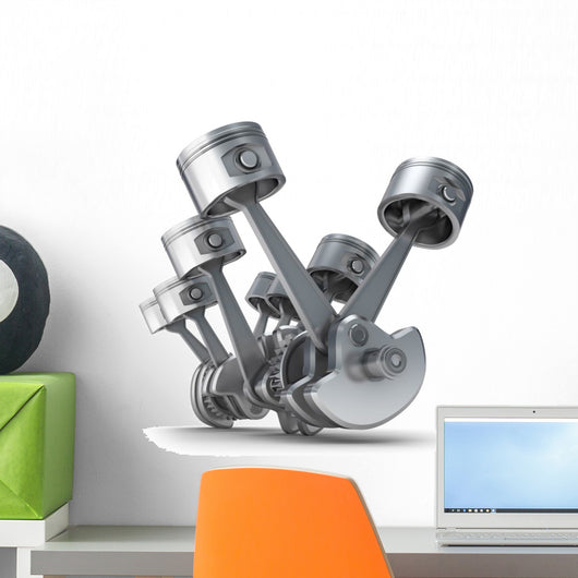V8 Engine Pistons Wall Decal