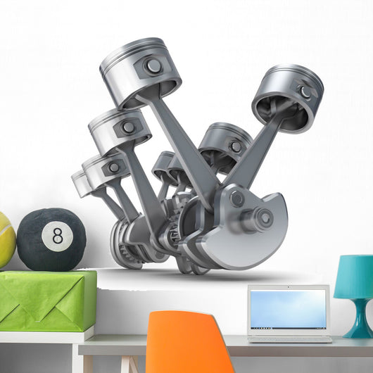 V8 Engine Pistons Wall Decal