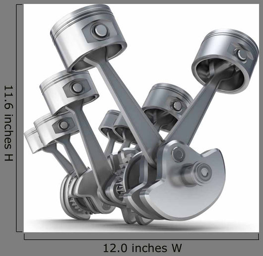 V8 Engine Pistons Wall Decal