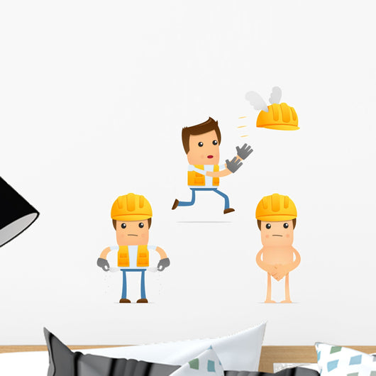 Builder Cartoon Construction Wall Stickers Wall Decal
