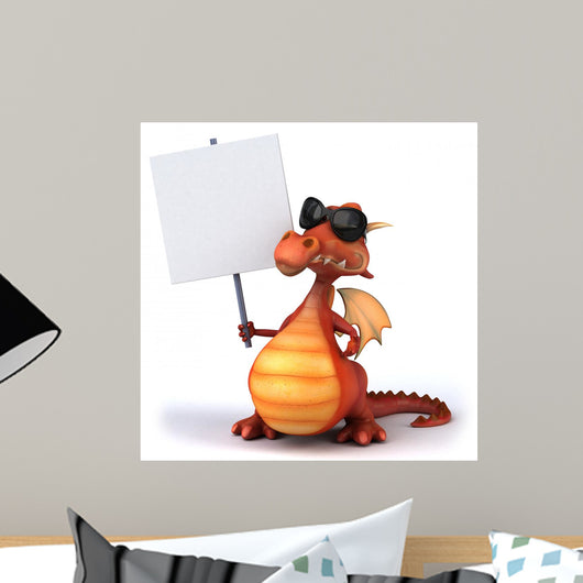 Cool CG Dragon with a Sign Wall Decal