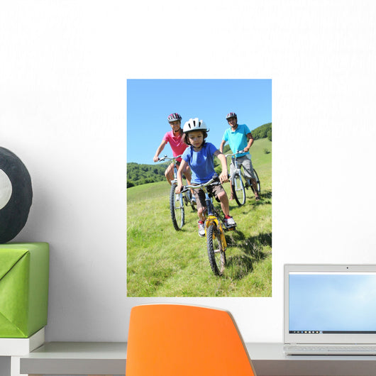 Family Mountain Bike Ride Wall Decal