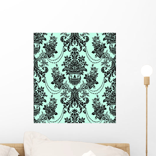 Seamless Damask Baroque Floral Wall Decal