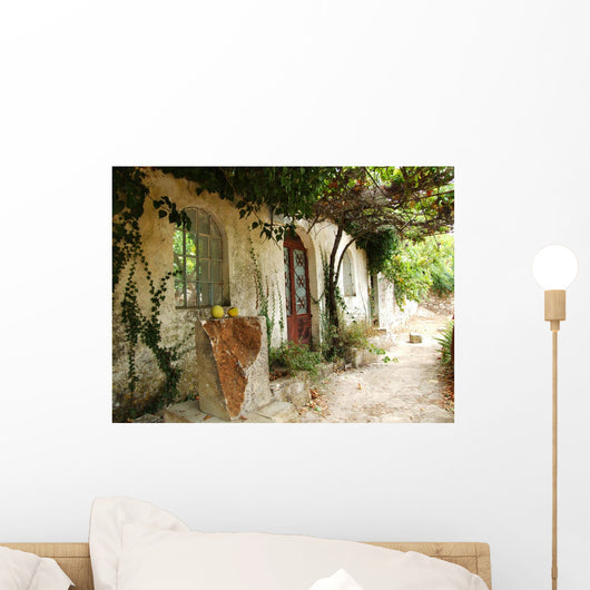 Greek Courtyard with Grapevine Wall Decal