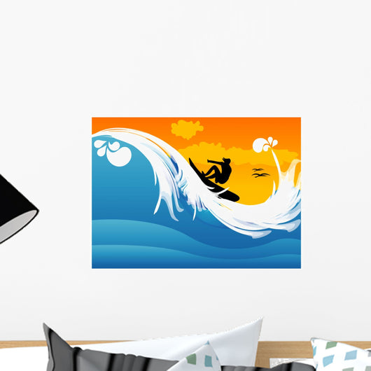 Surfer Vector Illustration Wall Decal