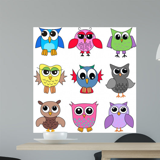 Cartoon Owls Wall Decal