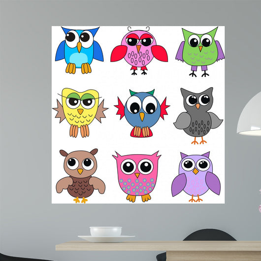 Cartoon Owls Wall Decal