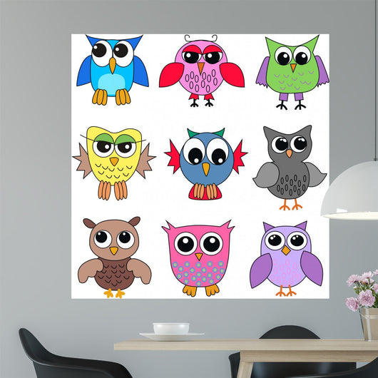 Cartoon Owls Wall Decal