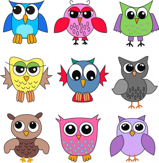 Cartoon Owls Wall Decal