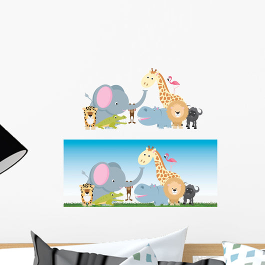 Cute Cartoon Jungle Safari Wall Decal