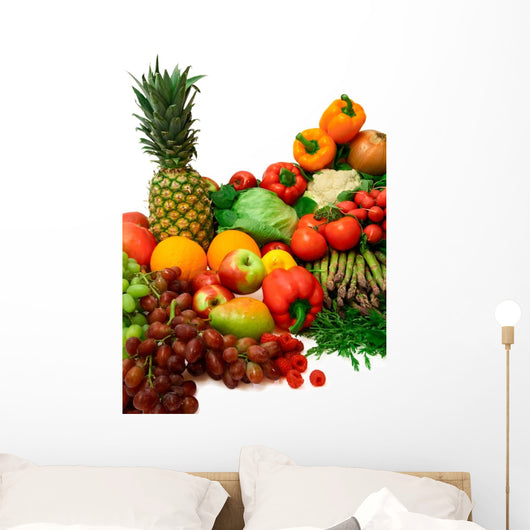 Vibrant Vegetables and Fruits Wall Decal