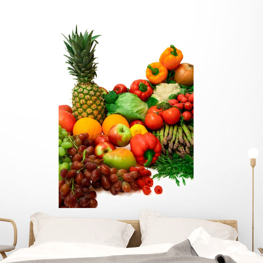 Vibrant Vegetables and Fruits Wall Decal