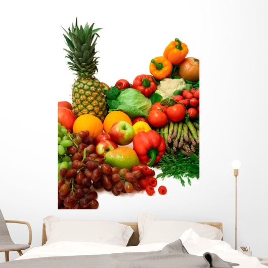 Vibrant Vegetables and Fruits Wall Decal