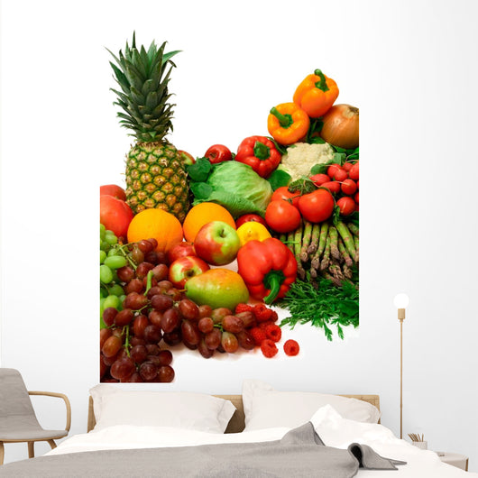 Vibrant Vegetables and Fruits Wall Decal