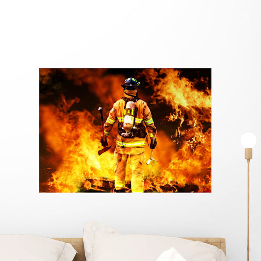 Firefighter Searches for Possible Wall Decal