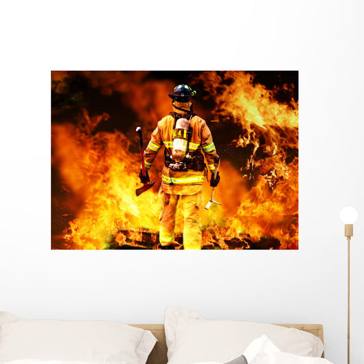 Firefighter Searches for Possible Wall Decal