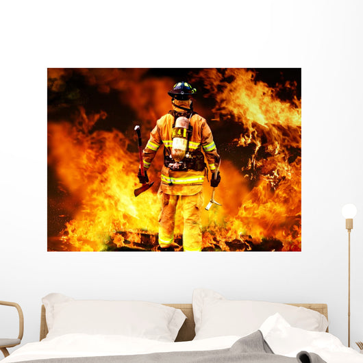 Firefighter Searches for Possible Wall Decal