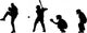 Baseball Silhouettes Wall Decal Sticker Set Wall Decal